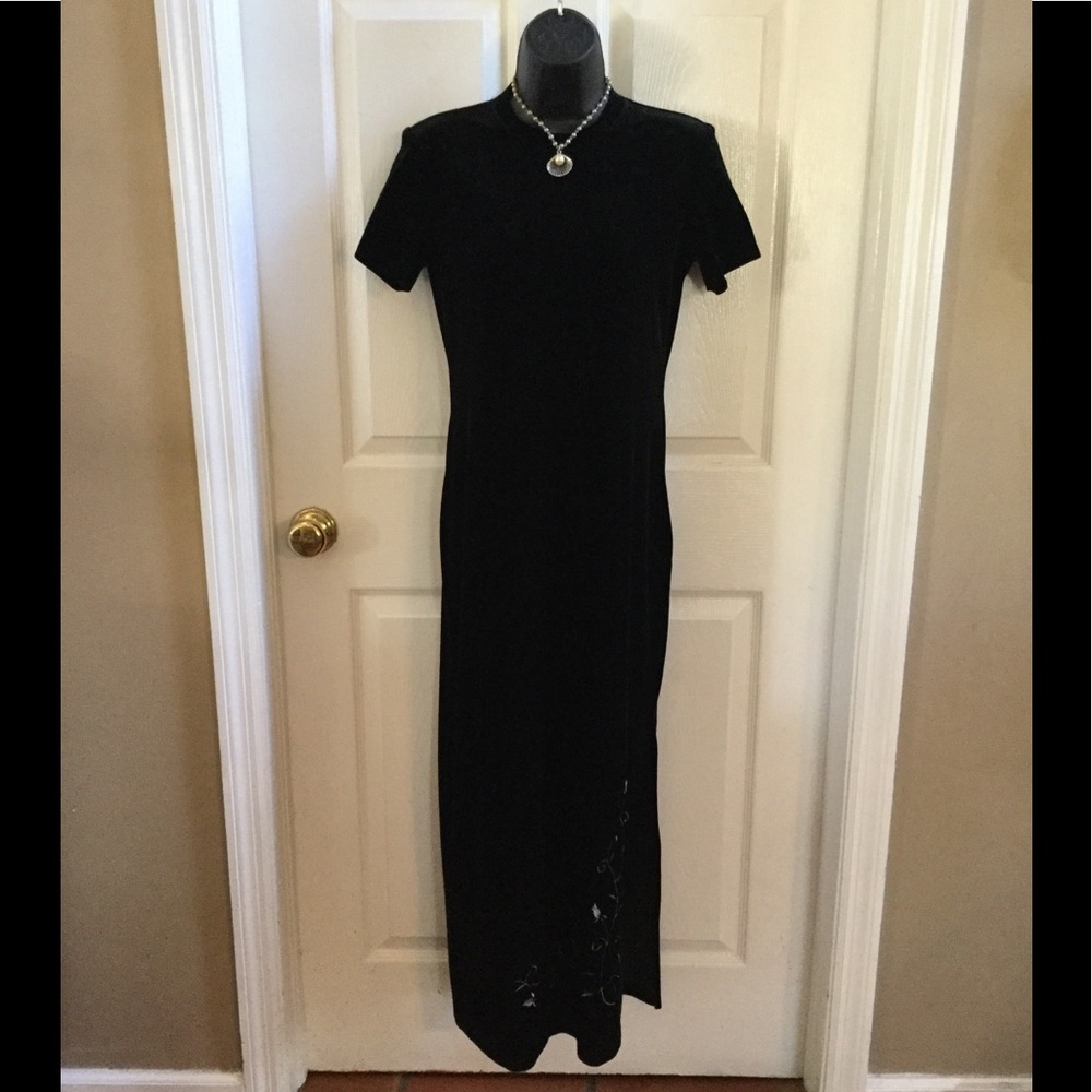 Vintage MAXOU Long Velvet Dress